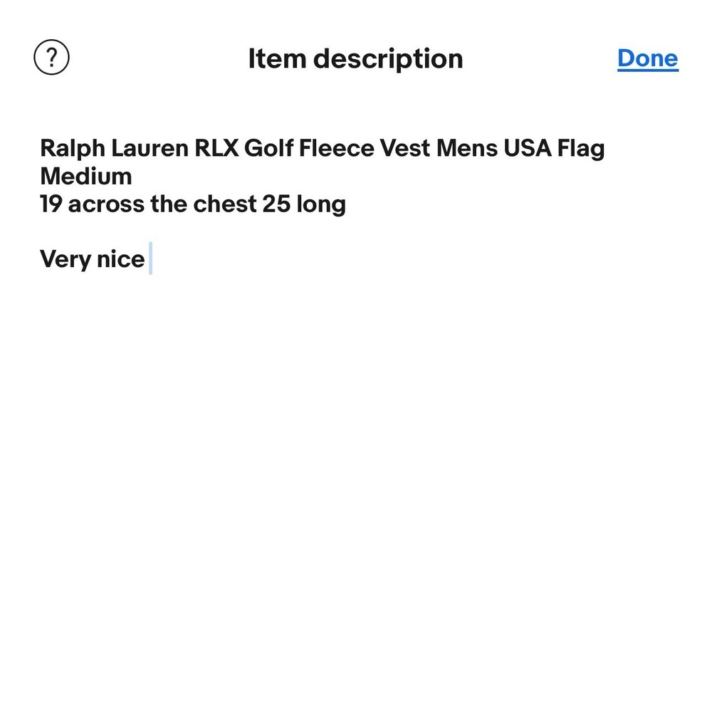 Ralph Lauren RLX Golf Fleece Vest Mens USA Flag Medium - Picture 4 of 4